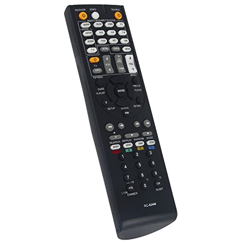Allimity RC-834M Replacement Remote Control fit for Onkyo AV Receiver 24140834 RT24140834 HTR791 HTS7500 HTRC440 HTRC460 TXNR414 TXNR515 HT-R791 HT-S7500 HT-RC440 HT-RC460 TX-NR414 TX-NR515, Black - Image 2