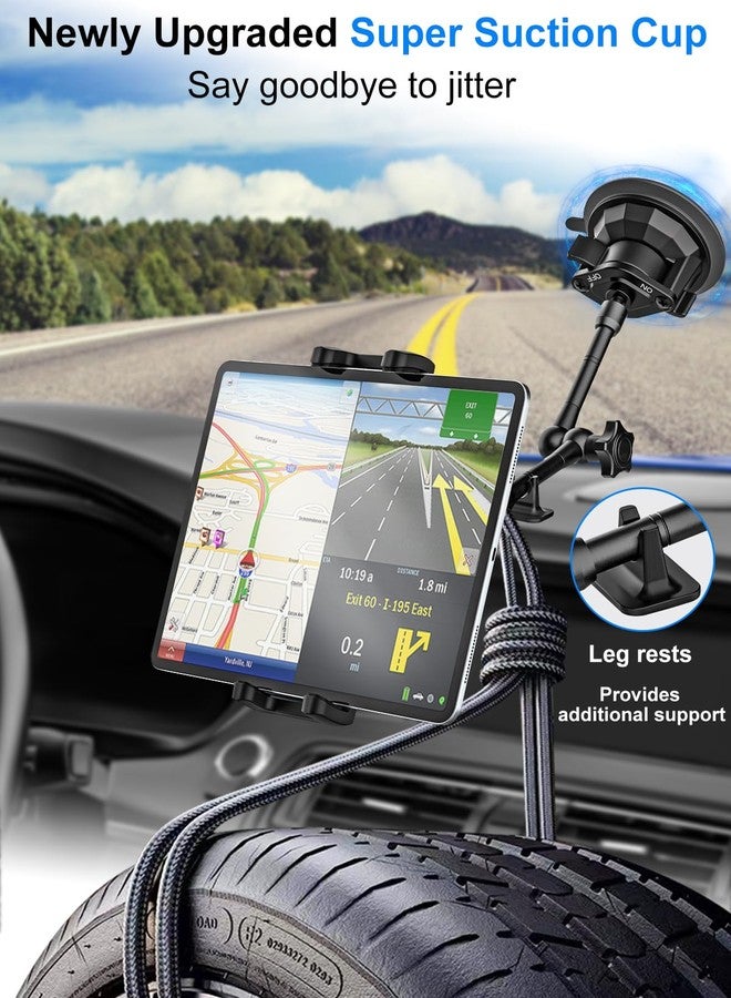 Kolasels Tablet Holder Mount for Car [Latest Anti-Shake] Dashboard Windshield Sunroof Tablet Stand for Truck/Car/Picku/Van, Heavy Duty Metal Tablet Mount for 4-12.9" iPad Pro Air Mini, Z Fold, iPhone - Image 5