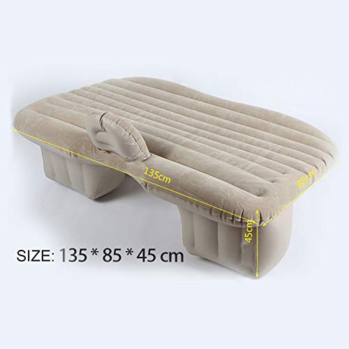 Pivalo A5 PVC Inflatable Car Air Bed Mattress with Pump, 2 Air Pillows & Repair Kit Universal Fit Quick Inflatable Back Seat Baby Sleeping Bed for Kids Travel Trip Picnic & Outdoor Camping (Beige) - Image 2
