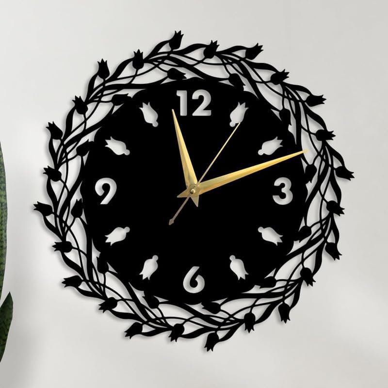 Reyox Material Metal Wall Clock Big Size Wall Clock Modern Clocks for Living Room Stylish Wall Clocks for Home Antique Big Size Modern Wall Watch for Home DecorBlack40 cm DA67