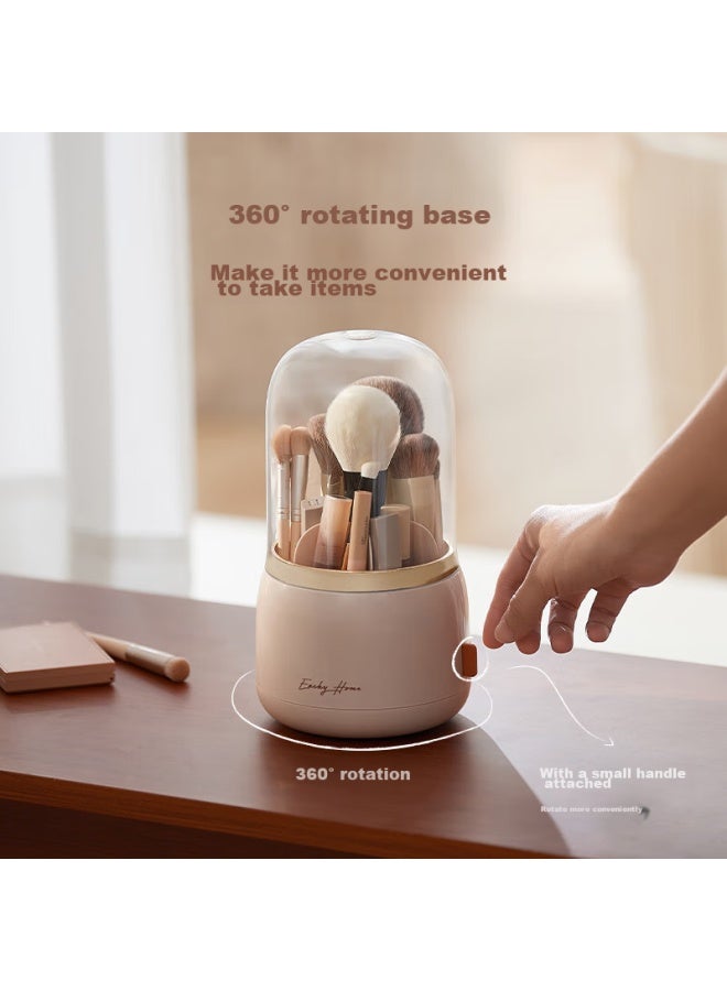 Eachy Makeup Brush Storage Tube, Dust-proof, High-end Feel, Large Capacity, Desktop Cosmetic Storage Container, Aesthetically Pleasing, Rotatable - Image 2