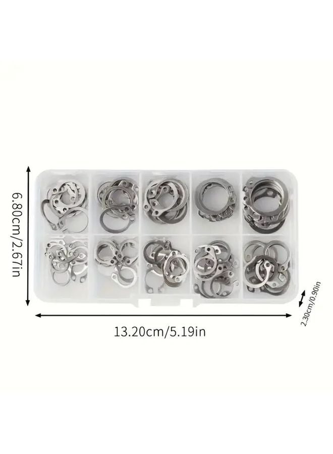 304 Stainless Steel Rust Resistant Lock Ring Set 100Pcs with Storage Box for Home Outdoor - Image 3