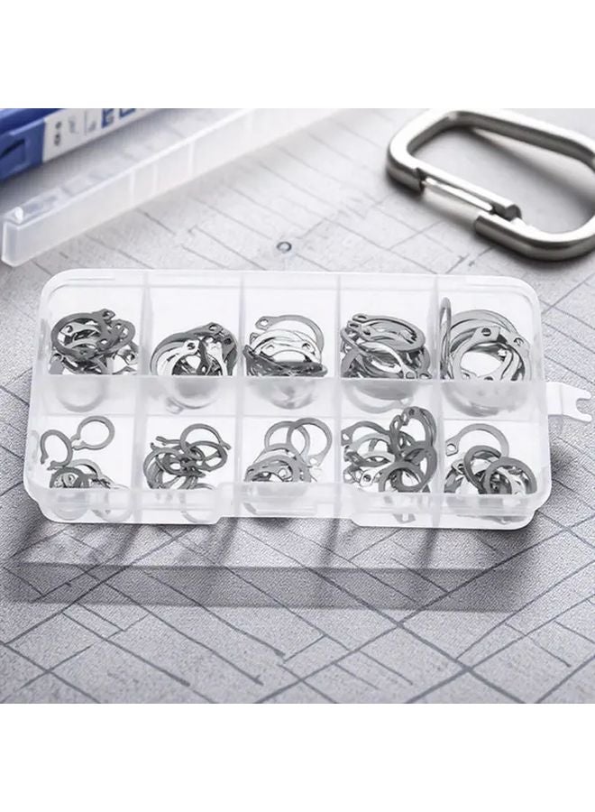 304 Stainless Steel Rust Resistant Lock Ring Set 100Pcs with Storage Box for Home Outdoor - Image 2