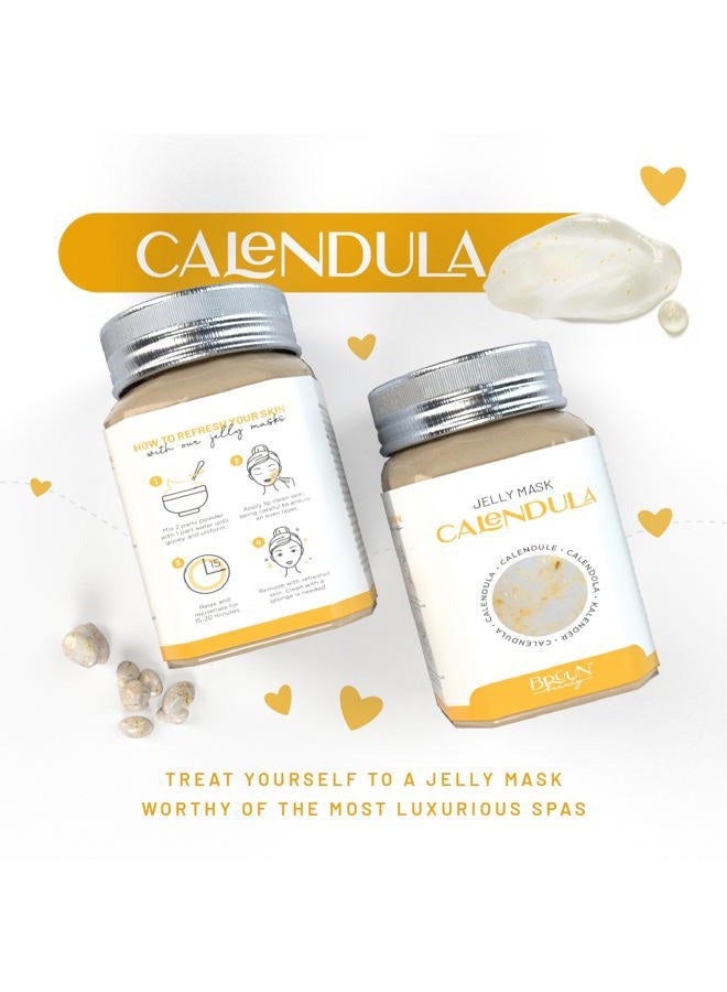 BRÜUN Jelly Mask Jar Calendula Peel-Off Face Care Rubber Mask | 23 fl oz Skin Care Moisturizing Gel Mask Jar Spa Set - Image 5