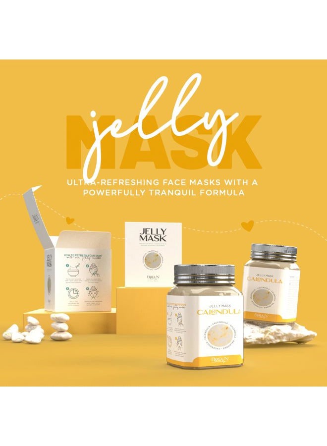 BRÜUN Jelly Mask Jar Calendula Peel-Off Face Care Rubber Mask | 23 fl oz Skin Care Moisturizing Gel Mask Jar Spa Set - Image 2