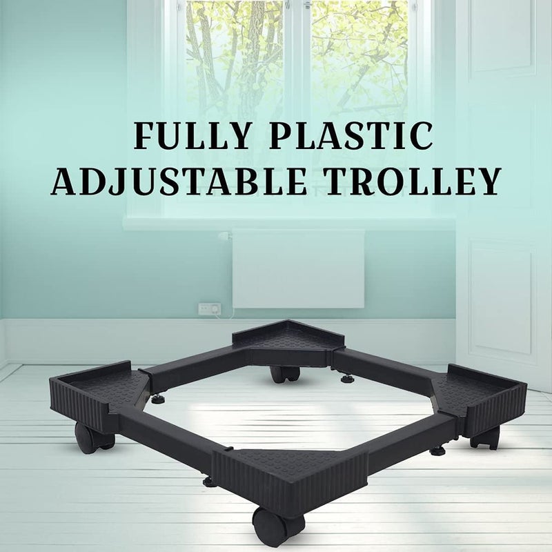 SPYLOCK Heavy Plastic Trolly Suitable for Front Top Load Washing MachineRefrigerator Capacity Upto 250 KG Pack of 1
