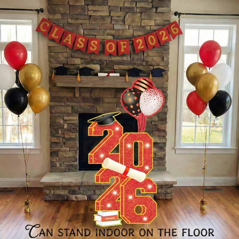 sewrung 2026 Graduation Decorations - 3.5FT Large Class 2026 Graduation Yard Sign Yard Decorations Congrats Graduation Lawn Signs 2026 Grad Yard Signs with Stakes for Outdoor Indoor Congrats Graduation Party Decoration Supplies - Image 5