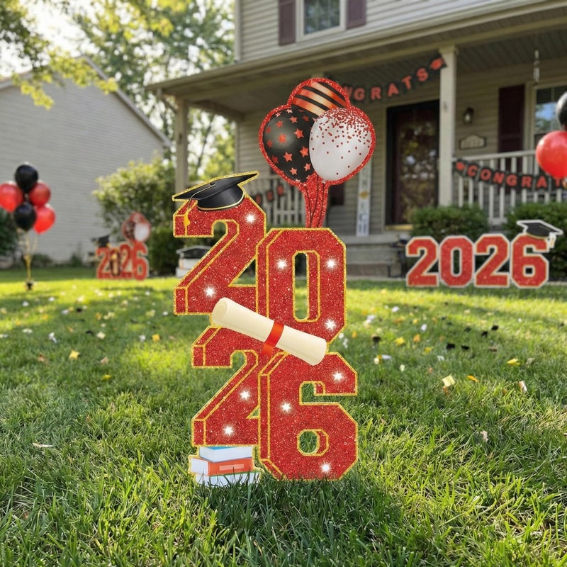 sewrung 2026 Graduation Decorations - 3.5FT Large Class 2026 Graduation Yard Sign Yard Decorations Congrats Graduation Lawn Signs 2026 Grad Yard Signs with Stakes for Outdoor Indoor Congrats Graduation Party Decoration Supplies - Image 1