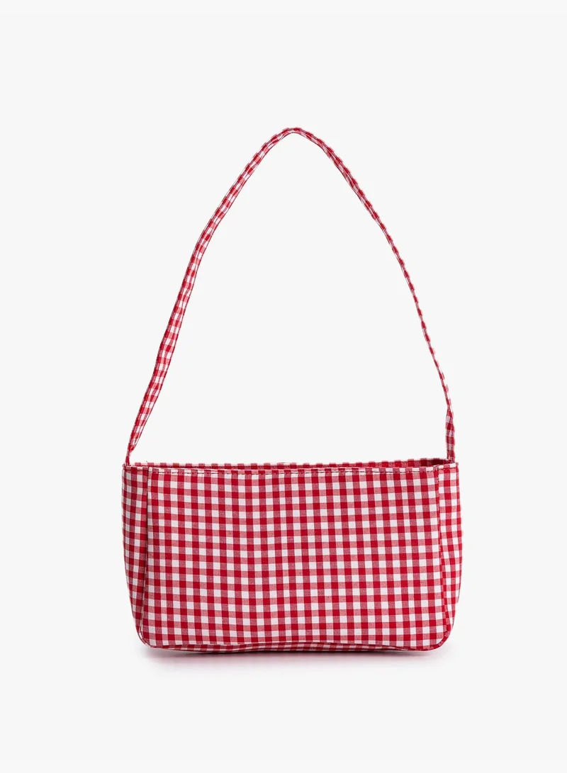 KOTON Zipper Detail Check Shoulder Bag