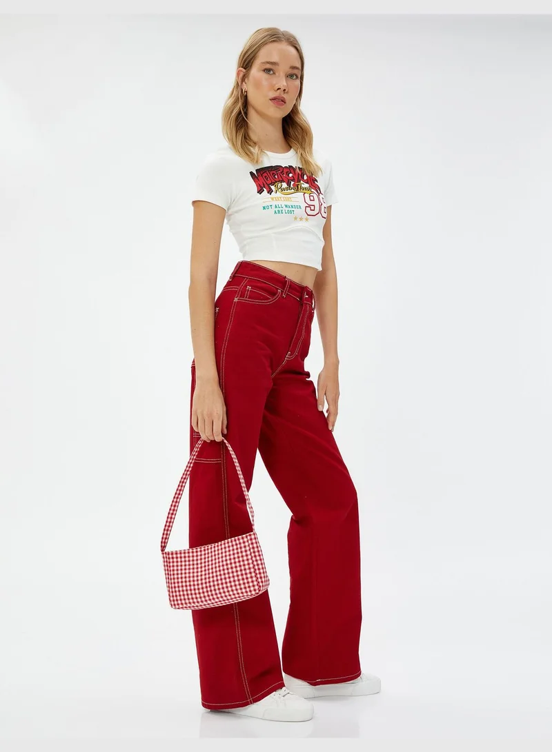KOTON Zipper Detail Check Shoulder Bag