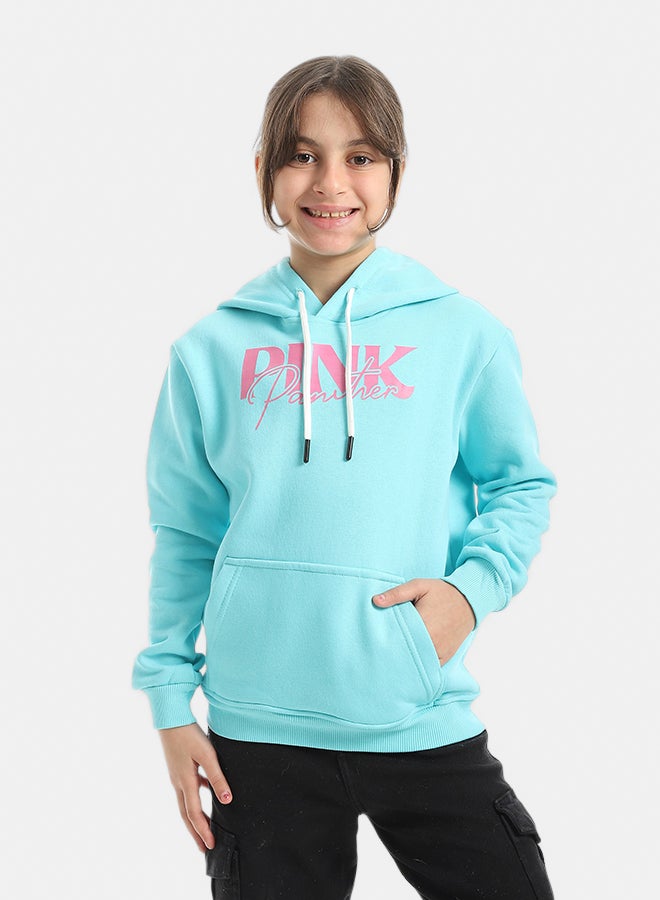 Andora Hooded Printed Front & Back Long Sleeves Hoodie _ Aqua - Image 1