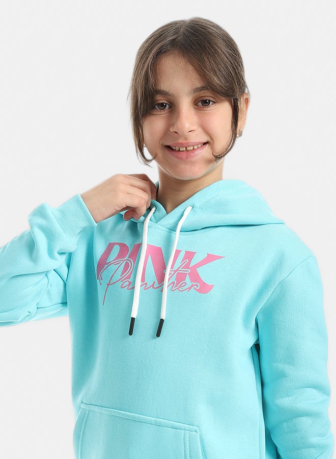 Andora Hooded Printed Front & Back Long Sleeves Hoodie _ Aqua - Image 4