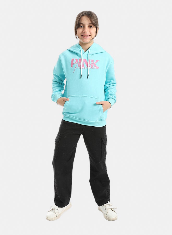 Andora Hooded Printed Front & Back Long Sleeves Hoodie _ Aqua - Image 5