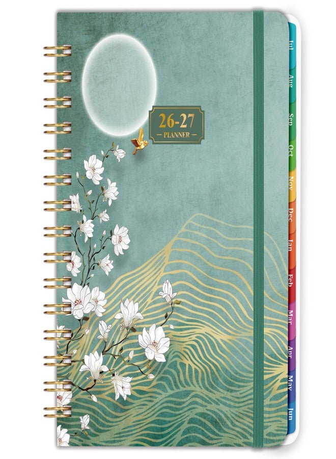 Shoparr Planner 2026-2027 - JUL 2026 - JUN 2027, Academic Planner 2026-2027, Weekly and Monthly, Calendar 26-27 with Premium Paper, Twin-wire Binding - Hardcover (6.4" x 8.5", Green, Back Pocket) - Image 1