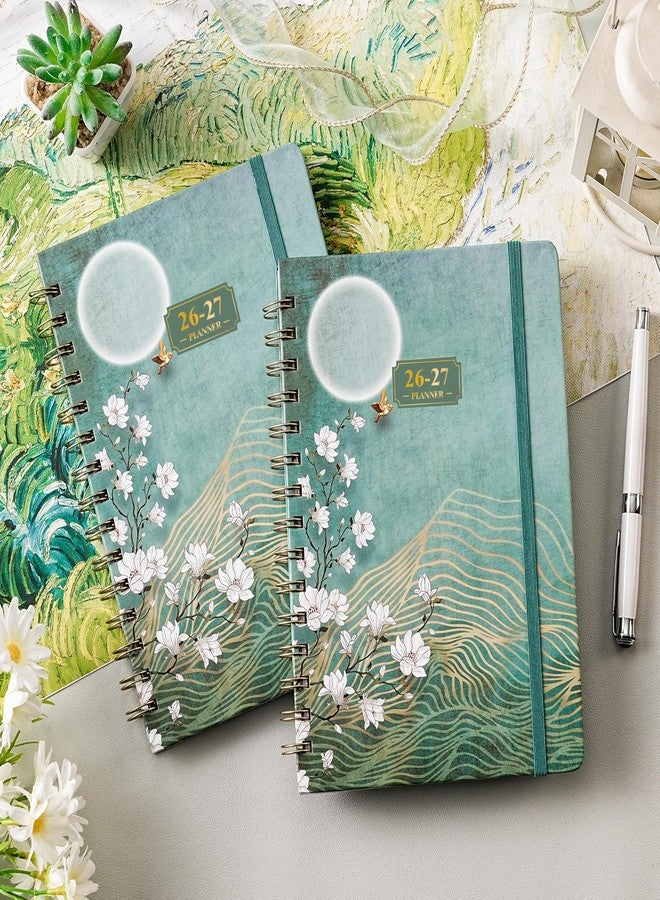 Shoparr Planner 2026-2027 - JUL 2026 - JUN 2027, Academic Planner 2026-2027, Weekly and Monthly, Calendar 26-27 with Premium Paper, Twin-wire Binding - Hardcover (6.4" x 8.5", Green, Back Pocket) - Image 2