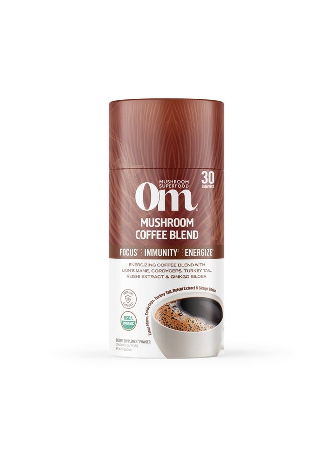 Coffee Blend Mushroom Powder 6.24 Ounce Canister 30 Servings Organic Arabica Beans Lion Mane Cordyceps Turkey Tail Ginkgo Biloba Supports Energy And Focus