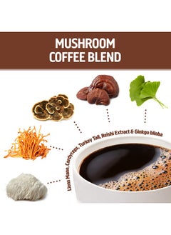Om Mushroom Superfood Coffee Blend Mushroom Powder 6.24 Ounce Canister 30 Servings Organic Arabica Beans Lion Mane Cordyceps Turkey Tail Ginkgo Biloba Supports Energy And Focus  - Image 5