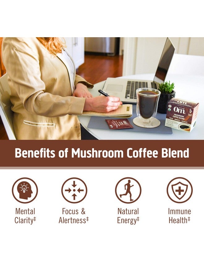 Coffee Blend Mushroom Powder 6.24 Ounce Canister 30 Servings Organic Arabica Beans Lion Mane Cordyceps Turkey Tail Ginkgo Biloba Supports Energy And Focus