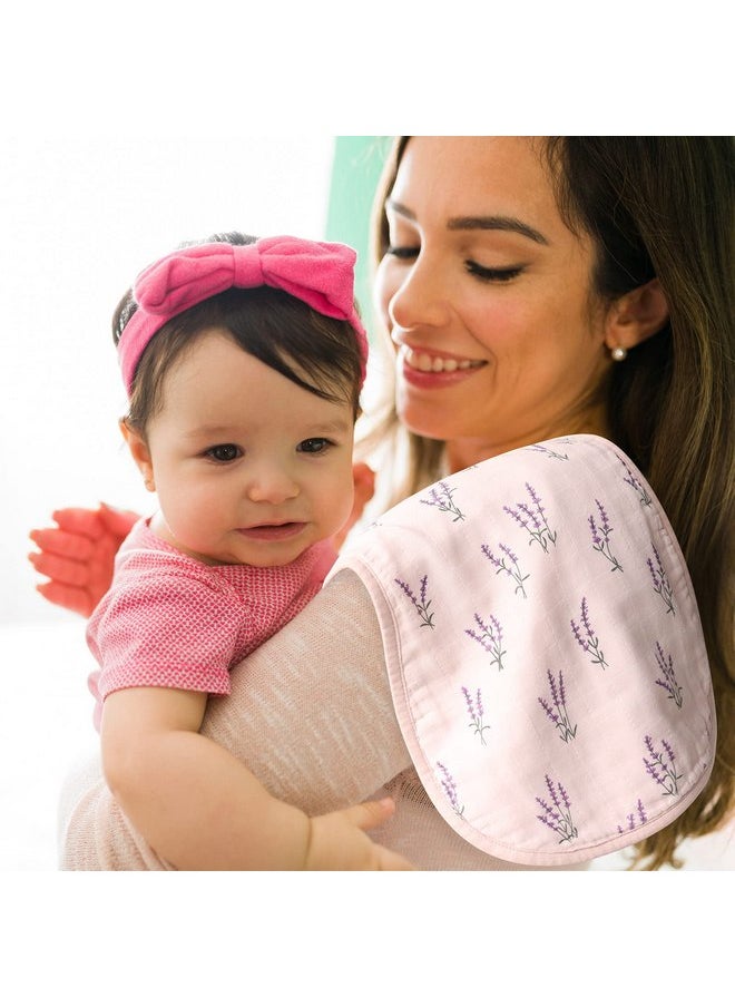 LifeTree LifeTree Muslin Baby Burp Cloths - Ultra Soft 2 Pack Organic Cotton Large 22'' by 10'' Absorbent Milk Spit Up Rags - Burping Cloths for Newborn, Girls Boys (Lavender & Mauve)  - Image 2