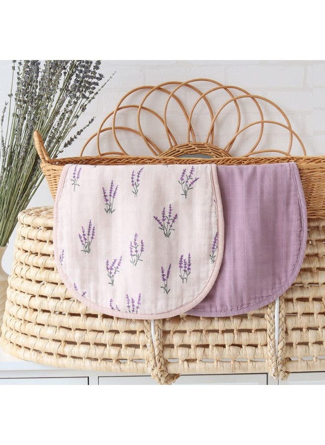 LifeTree LifeTree Muslin Baby Burp Cloths - Ultra Soft 2 Pack Organic Cotton Large 22'' by 10'' Absorbent Milk Spit Up Rags - Burping Cloths for Newborn, Girls Boys (Lavender & Mauve)  - Image 5