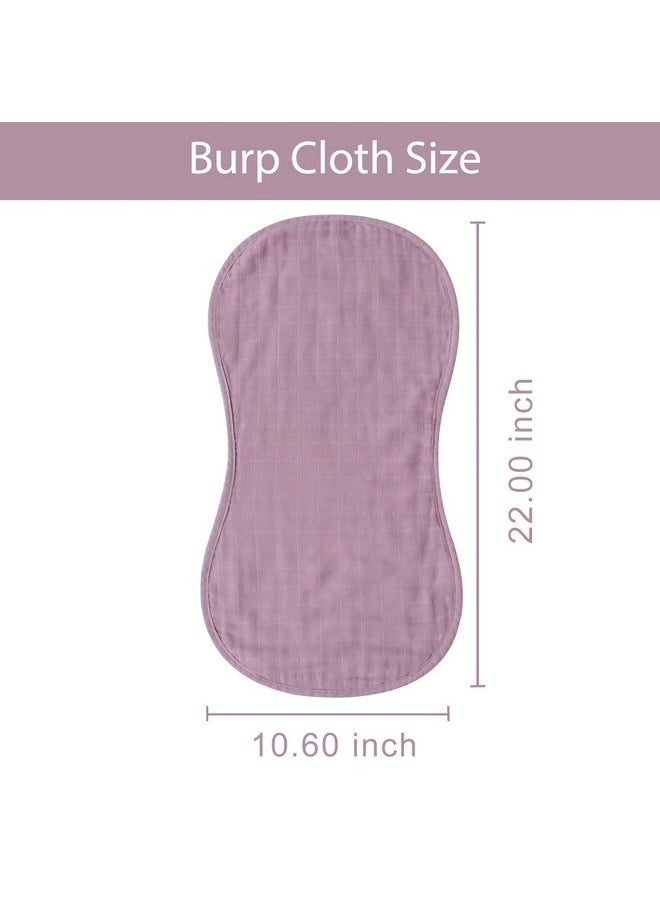 LifeTree LifeTree Muslin Baby Burp Cloths - Ultra Soft 2 Pack Organic Cotton Large 22'' by 10'' Absorbent Milk Spit Up Rags - Burping Cloths for Newborn, Girls Boys (Lavender & Mauve)  - Image 4