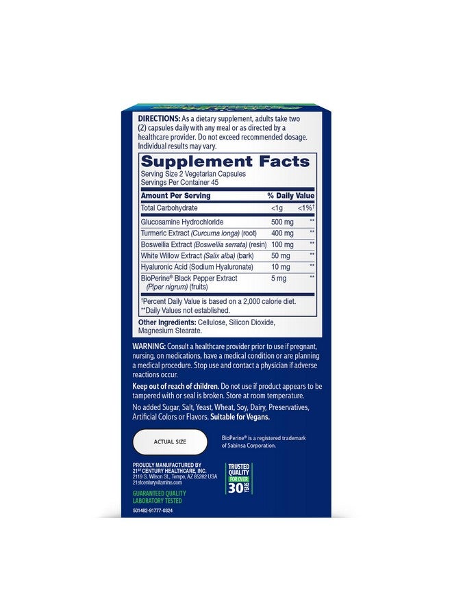 21st Century Arthri-Flex Advantage Plus Turmeric Vegetarian Capsules, 90 Count - Image 5