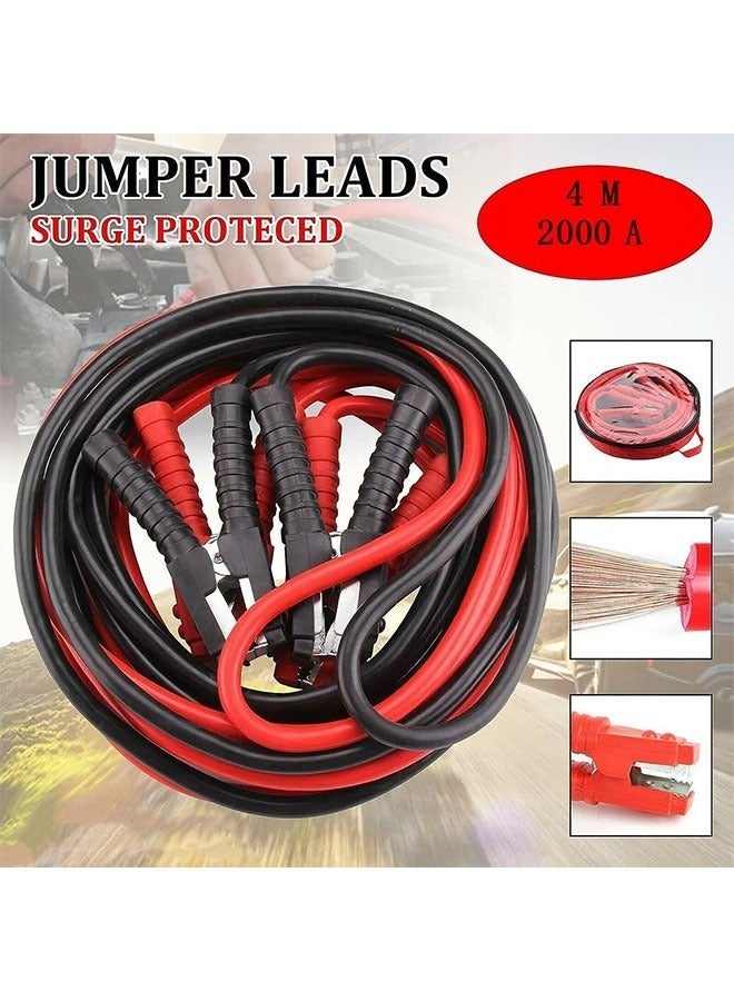 Bukela Jumper Cables for Car Battery, 4M 2000Amp Extra Long Heavy Duty Car Battery Jump Leads with Storage Bag Colour Coded Clamps for Petrol and Diesel Car Vans Truck - Image 4