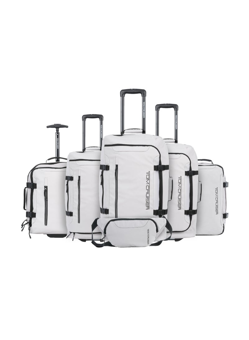Tom Cruiser Grand Tour Travel Luggage Set – 6-Piece Soft Bags, Water Resistant, Anti-Theft Zippers, Smooth Wheels, 2-Year Warranty – Light Grey - Image 1
