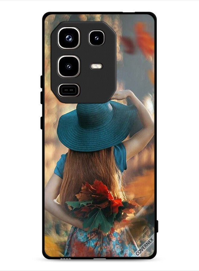Covernex Infinix Note 50 Pro 4G Protective Case Cover Hat Girl Hiding Love Leaves - Image 1