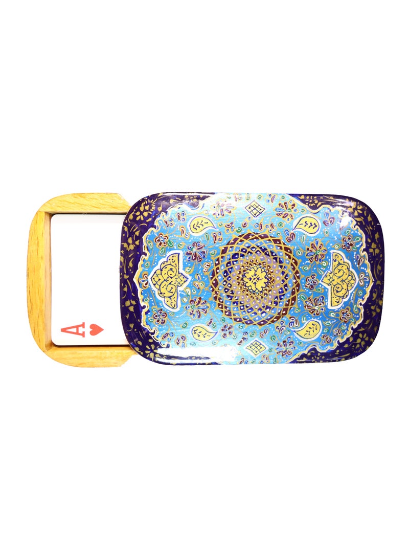 Hand-Painted Wooden Playing Card Box with Traditional Persian Miniature Art - Image 4