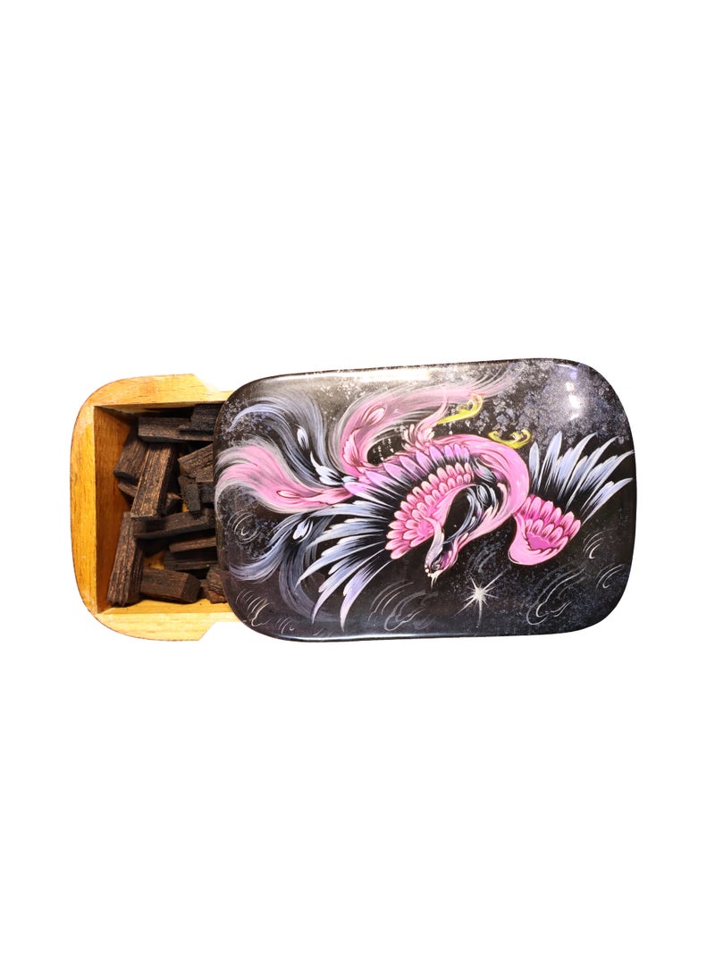 Hand-Painted Wooden Playing Card Box with Traditional Persian Miniature Art - Image 2