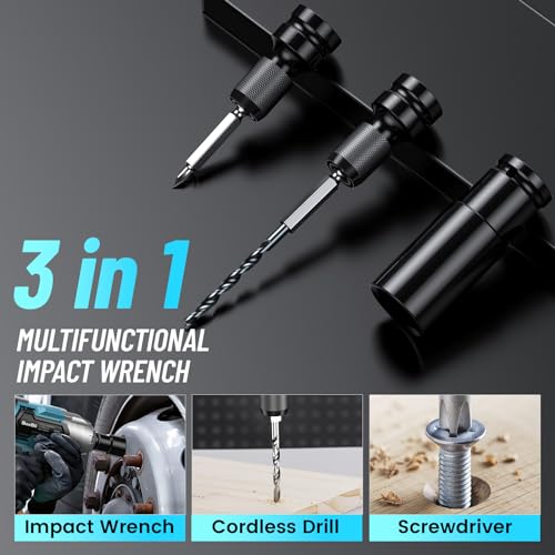 Seesii Cordless Impact Wrench 1/2 inch, High Torque 479 Ft-lbs(650Nm) Brushless Impact Gun,2500RPM w/2x4.0 Battery, 6 Sockets,8 Drill Bits, High Torque Power Impact Driver for Car Home,WH700 - Image 4