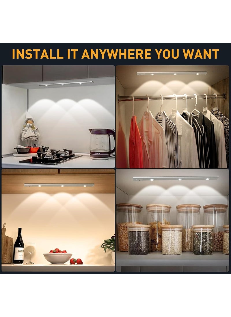 PIHARVA PIHARVA Under The Cabinet Lights 40 cm Motion Light Home Removable Dimmable USB Rechargeable Closet Light Wireless Wardrobe Light for Home Kitchen Stairs Wardrobe Pack of 1  - Image 4