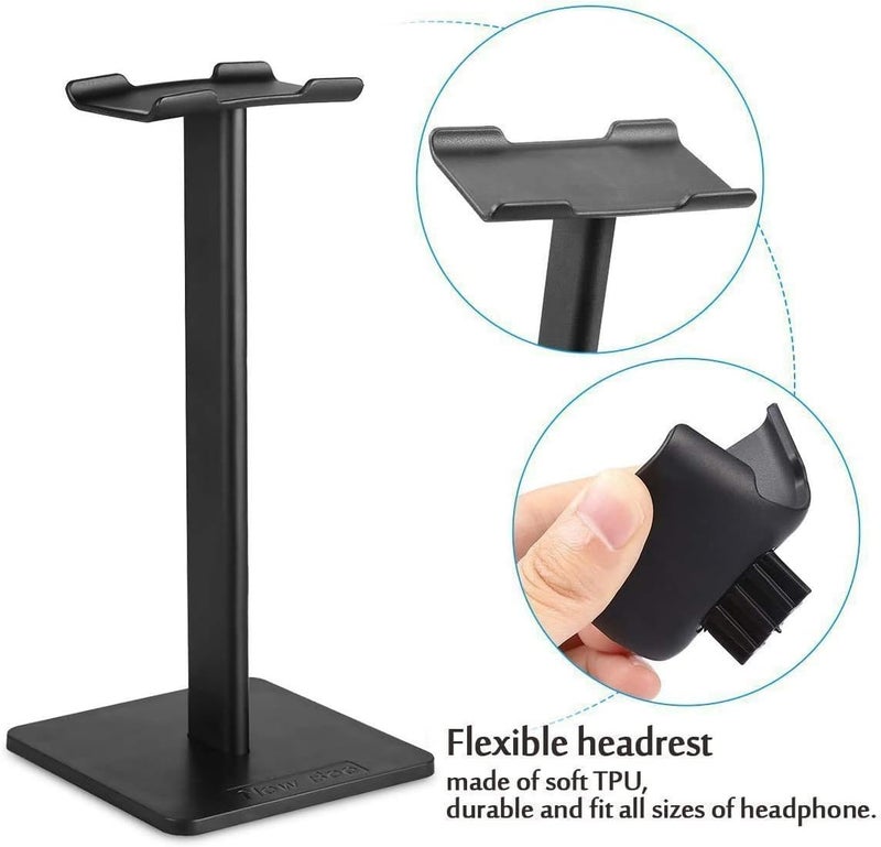 Bingcute Aluminum Desk Headphone Stand Hanger with Cable Holder for Sennheiser Sony Audio Technica Bose Beat AKG Gaming Headset Display Table Display Rack Hanger Support Black - Image 4