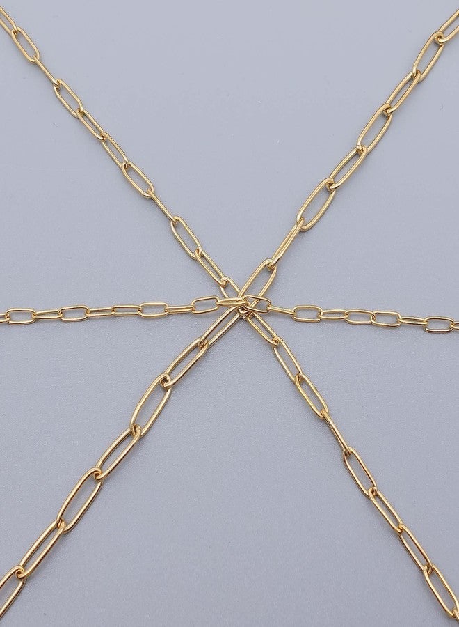 THREENEST 16.4-Feet Width 4mm Stainless Steel Paperclip Chains, 18K Real Gold Plated, Soldered Cable Long Craft Chain for Necklace Bracelet Earring Jewelry Making (2202-GOLD-5M) - Image 3