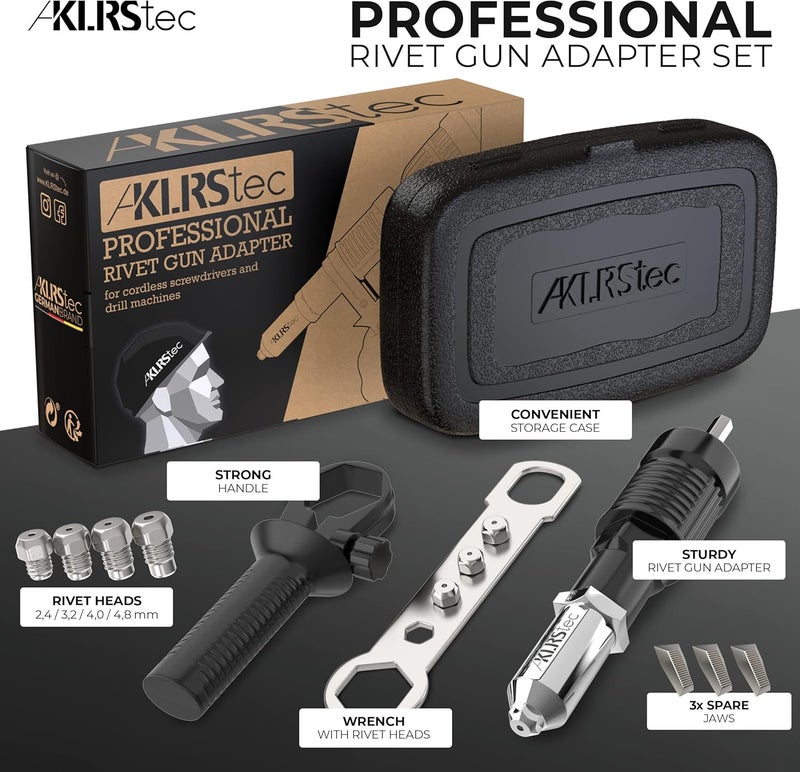 KLRStec Professional Rivet Gun Adapter - Rivet Attachment for Cordless Screwdrivers and Drills - Easy processing for Pop Rivets - Image 2