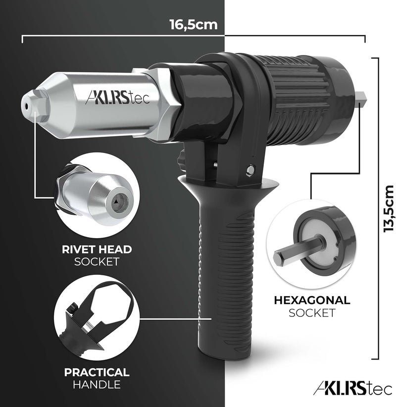 KLRStec Professional Rivet Gun Adapter - Rivet Attachment for Cordless Screwdrivers and Drills - Easy processing for Pop Rivets - Image 3