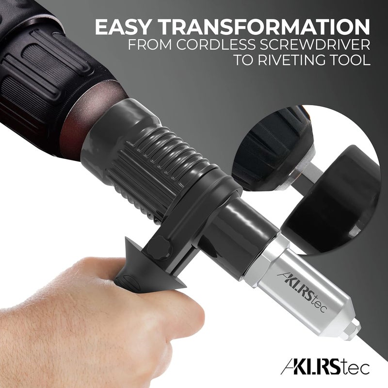 KLRStec Professional Rivet Gun Adapter - Rivet Attachment for Cordless Screwdrivers and Drills - Easy processing for Pop Rivets - Image 5