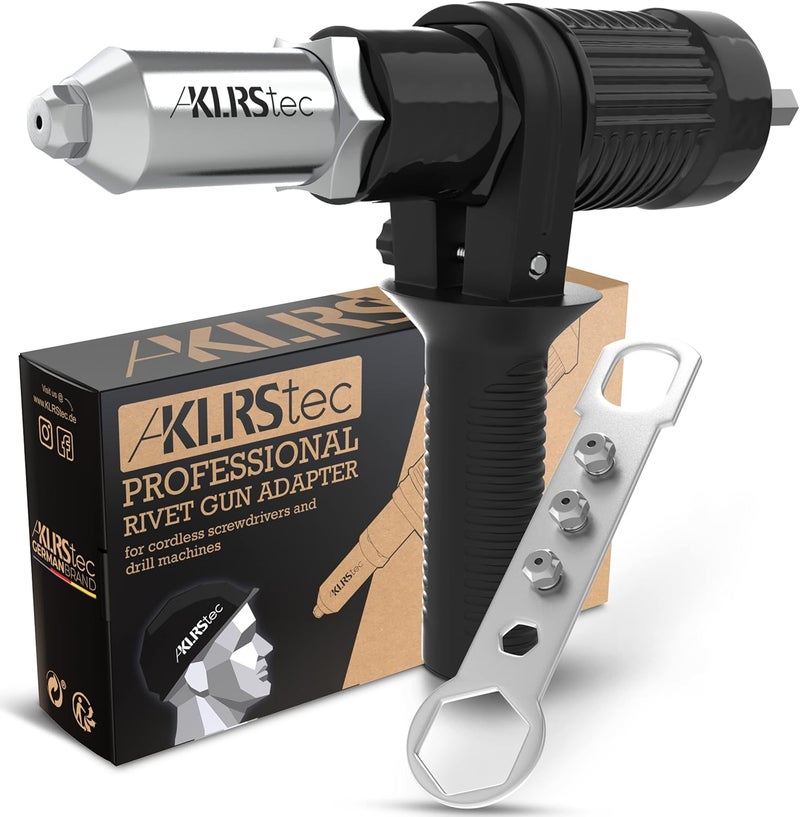 KLRStec Professional Rivet Gun Adapter - Rivet Attachment for Cordless Screwdrivers and Drills - Easy processing for Pop Rivets - Image 1