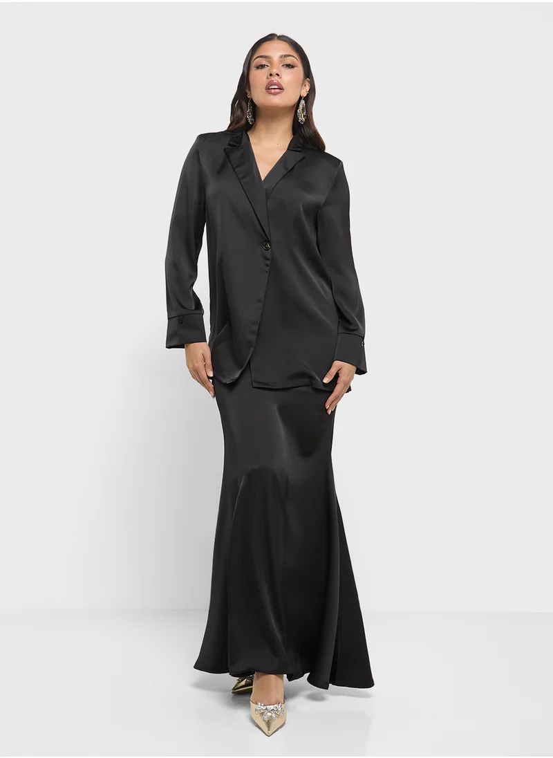 Khizana Blazer Top & Skirt Set