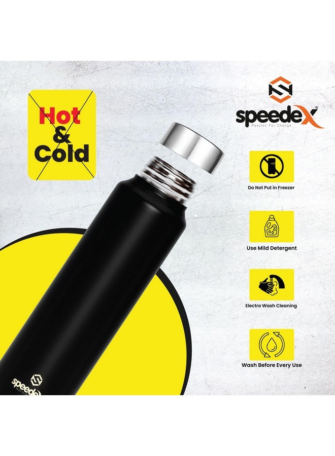 Speedex Stainless Steel Black Water Bottle 1 Litre with Screw Cap | Leak Proof & BPA Free | Fridge Safe Bottle for School, Gym, Office | For Boys, Girls, Men, Women, Kids - Image 3