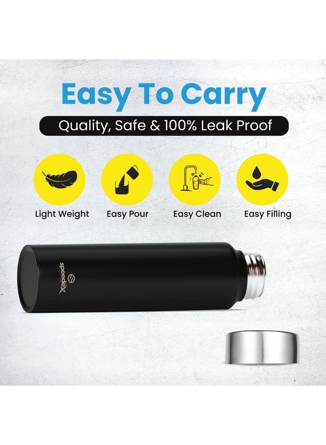 Speedex Stainless Steel Black Water Bottle 1 Litre with Screw Cap | Leak Proof & BPA Free | Fridge Safe Bottle for School, Gym, Office | For Boys, Girls, Men, Women, Kids - Image 4