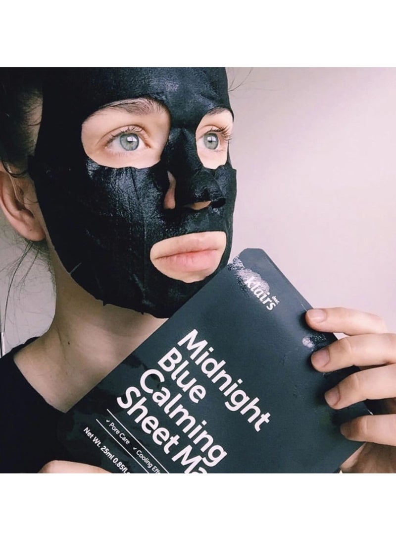 Dear,Klairs Dear, Klairs Midnight Blue Calming Sheet Mask - for Irritated and Sunburned Skin 25ml - Image 4