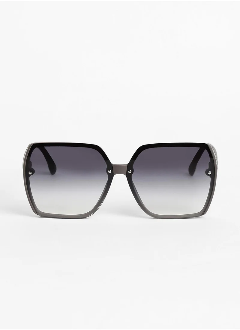 Haute Sauce The Glint Block Oversized Sunglasses