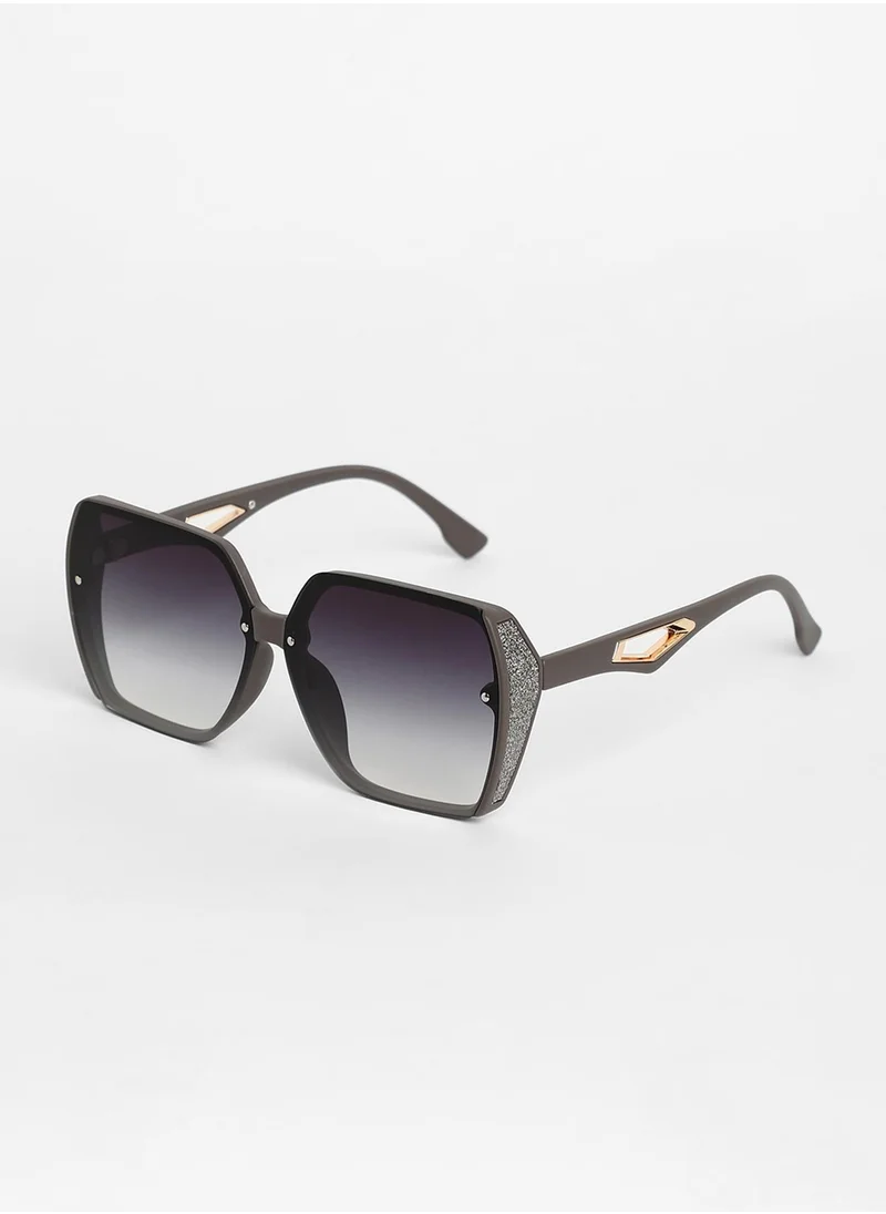 Haute Sauce The Glint Block Oversized Sunglasses