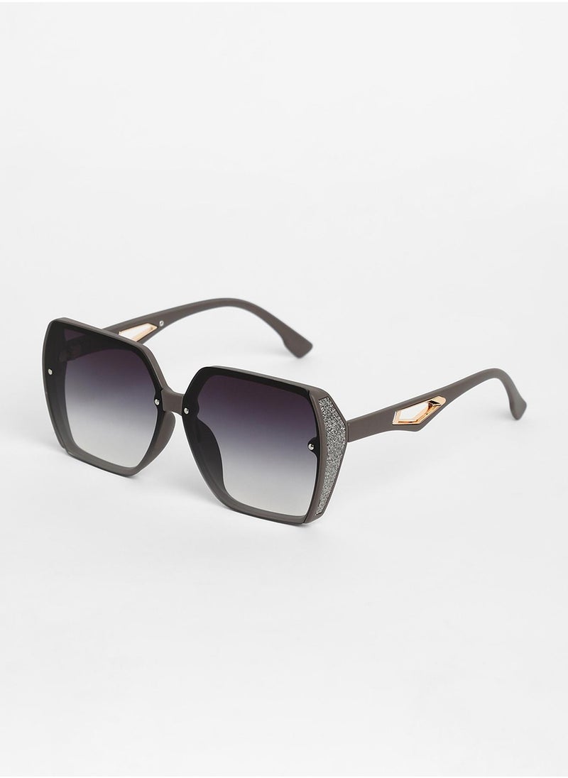 Haute Sauce - The Glint Block Oversized Sunglasses - Image 1