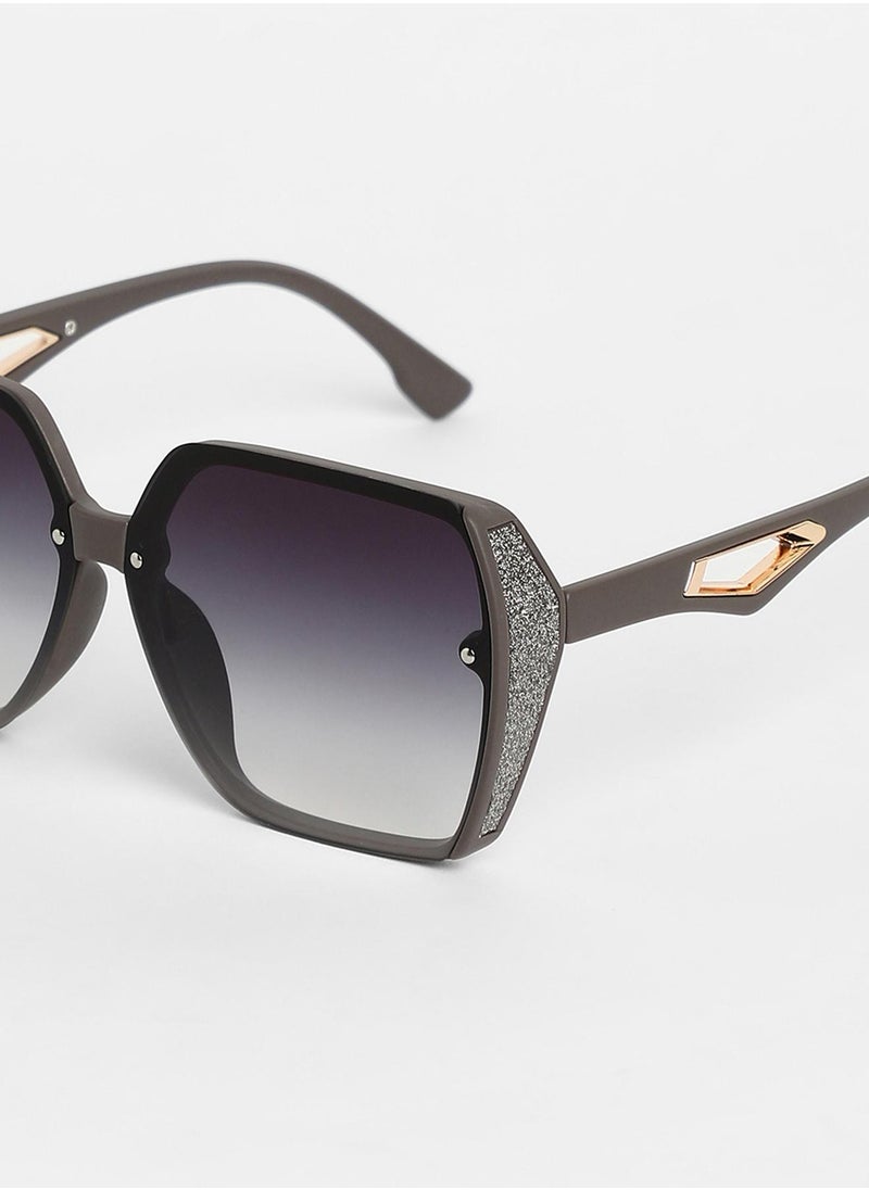 Haute Sauce - The Glint Block Oversized Sunglasses - Image 1