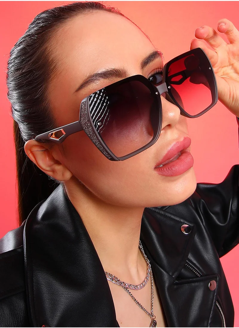 Haute Sauce The Glint Block Oversized Sunglasses