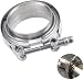 TuhooMall 3 Inch Stainless Steel Exhaust V Band Clamp Male Female Flange Assembly V Band Clamp with Flanges for Turbo Downpipes Exhaust Systems 3 inch - Image 2