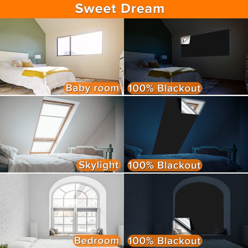 SUSNID Portable Blackout Curtains (79" x 57"), 100% Portable Blackout Blinds with 15 Pair Hook & Loop Tabs Stick-on, Temporary Shades for Baby/Travelers/Bedroom - Image 5